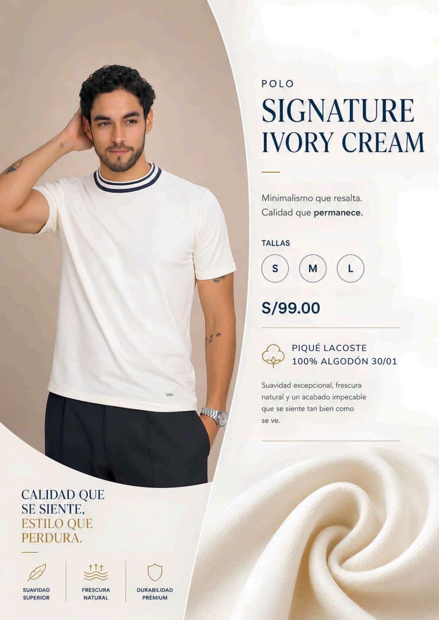 Camiseta Signature Ivory Cream en el catálogo Julio 2026