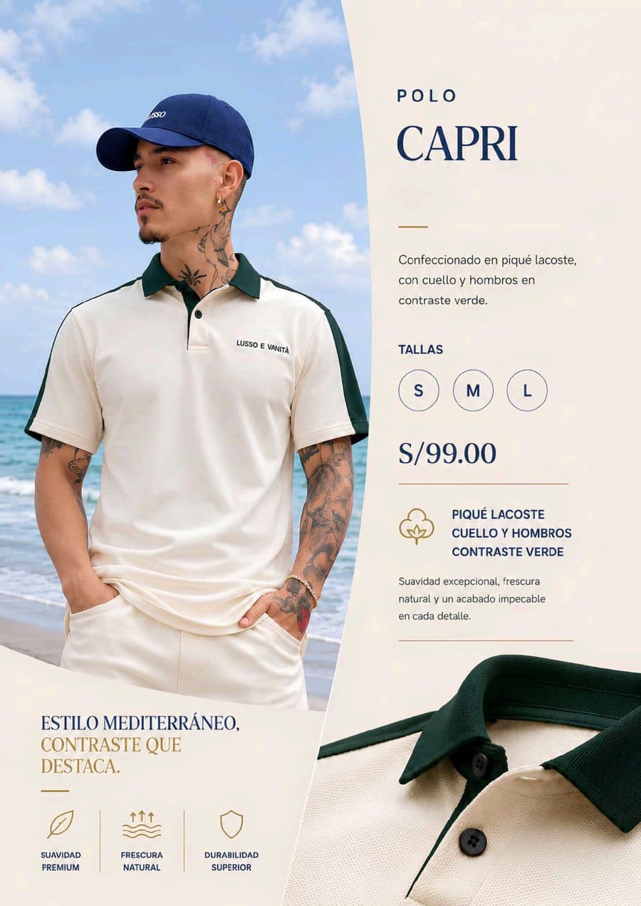 Polo Capri Contraste en el catálogo Julio 2026